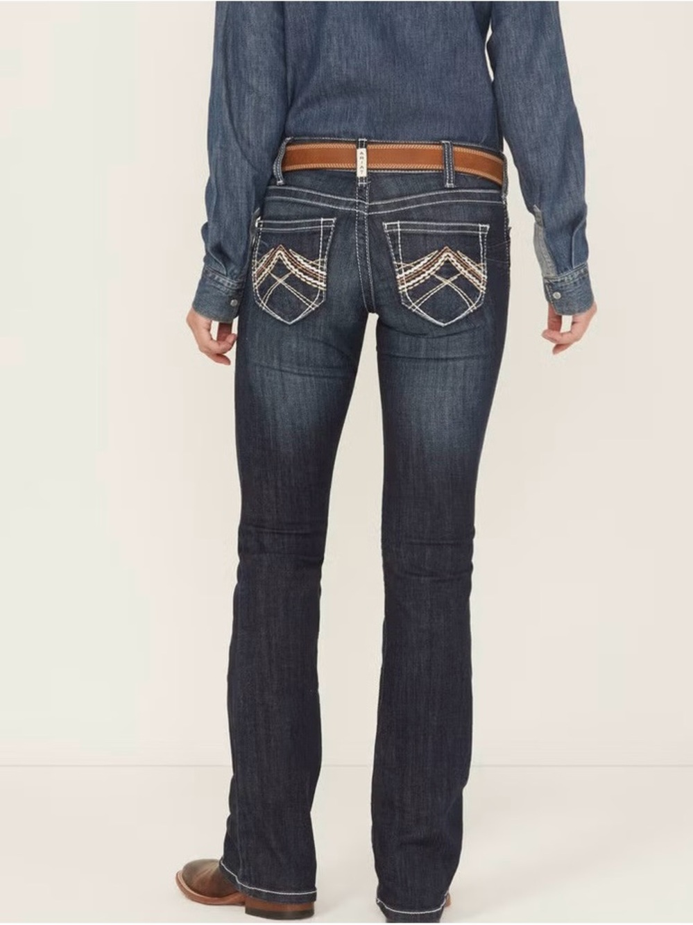 Ariat Woman’s Real Low Rise Rosy Whipstitch Bootcut Jeans